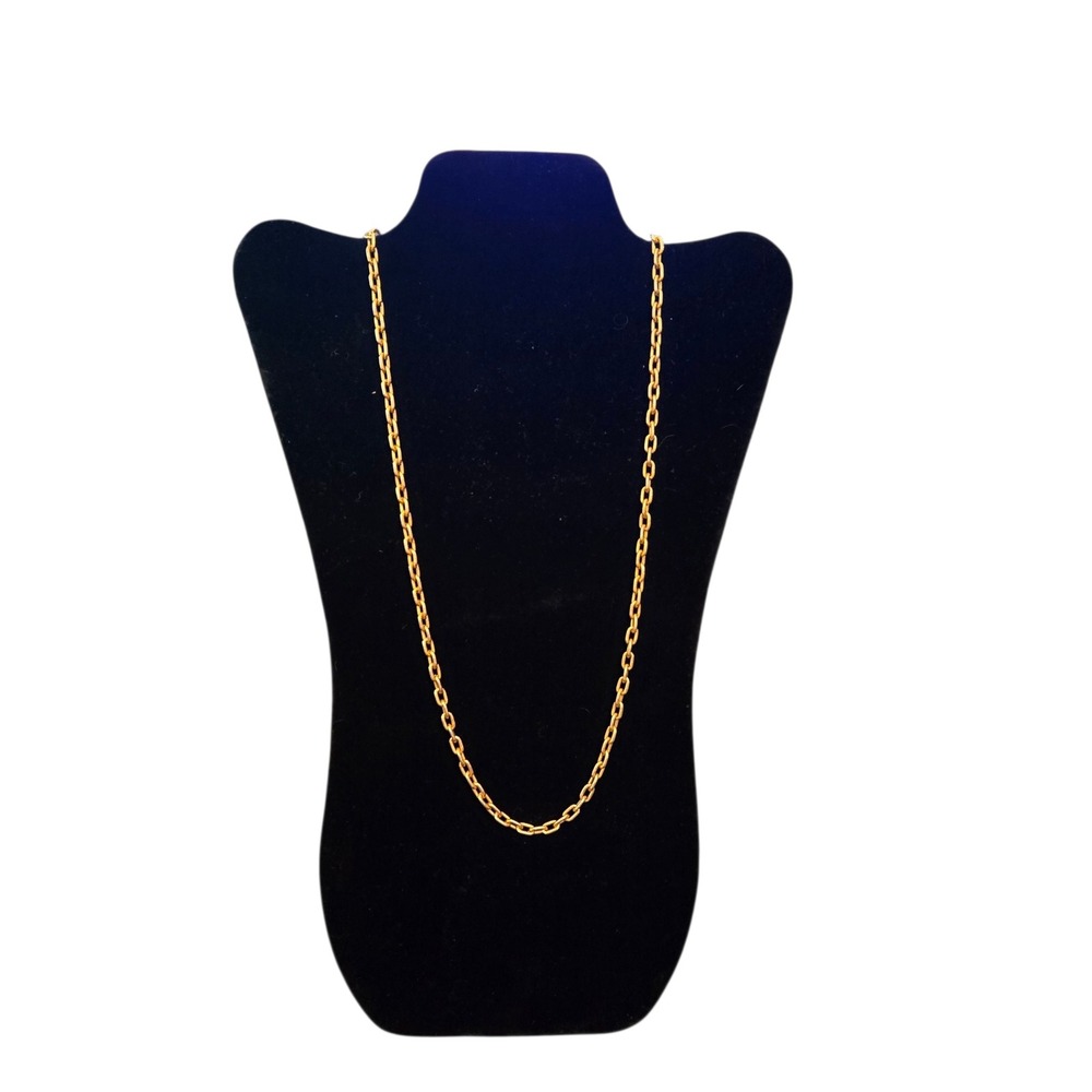 Celebrity N.Y. Necklace Women 33" Gold Tone Textured Cable Chain VTG Mid Century